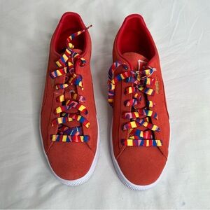 PUMA Trevor Project X Suede Lace Up  Mens Red Sneakers Casual Shoes 11